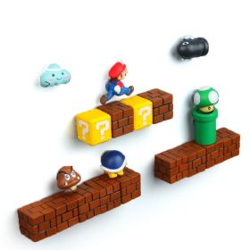 A Set of 3D Mario Fridge Magnets Sets for Home Room Decor Decorative Refrigerator Fun School Office Whiteboard; gifts for Adults and kids (type: type-2)
