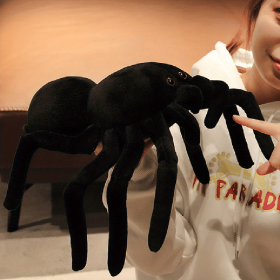 Giant Black Spider Plush Super Soft Stuffed Animal, Vintage Holloween Cute Realistic Stuffed Animals, Spider Nursery Decor (size: 25*40cm/9.84*15.74in)